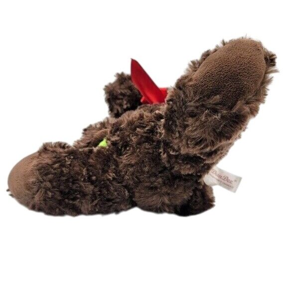 Dan Dee Love Bear Plush Brown 11.5" Sitting Red Rose Ribbon 2014 Valentine's Day - Picture 7 of 10
